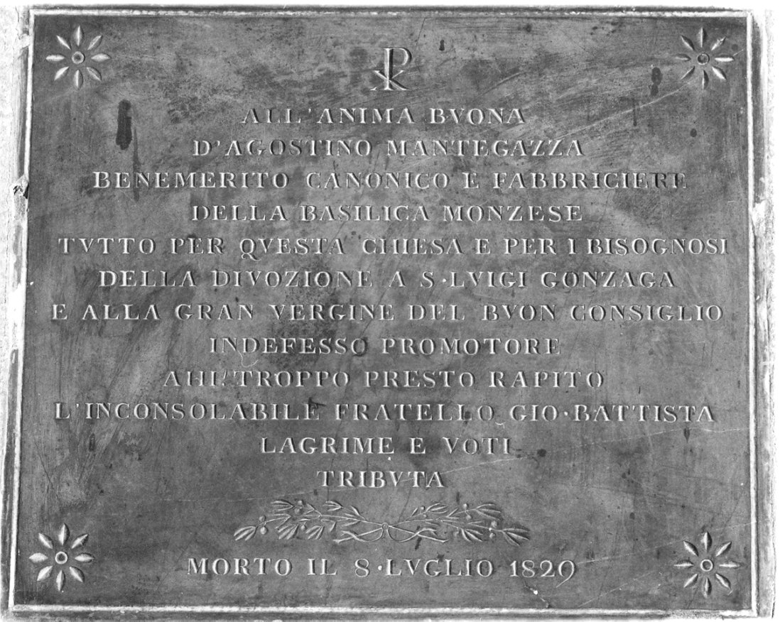lapide commemorativa, opera isolata - bottega lombarda (sec. XIX)