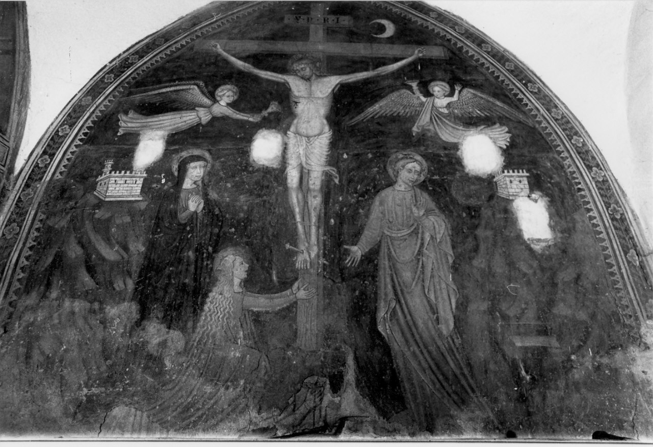 crocifissione di Cristo (dipinto) - ambito lombardo (fine sec. XIV)