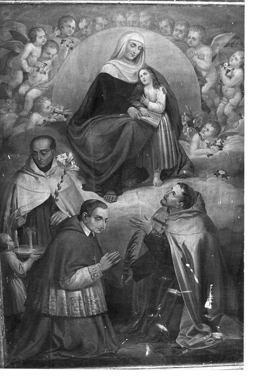 Sant'Anna con Maria Vergine Bambina e santi (dipinto, opera isolata) - ambito lombardo (sec. XVII)