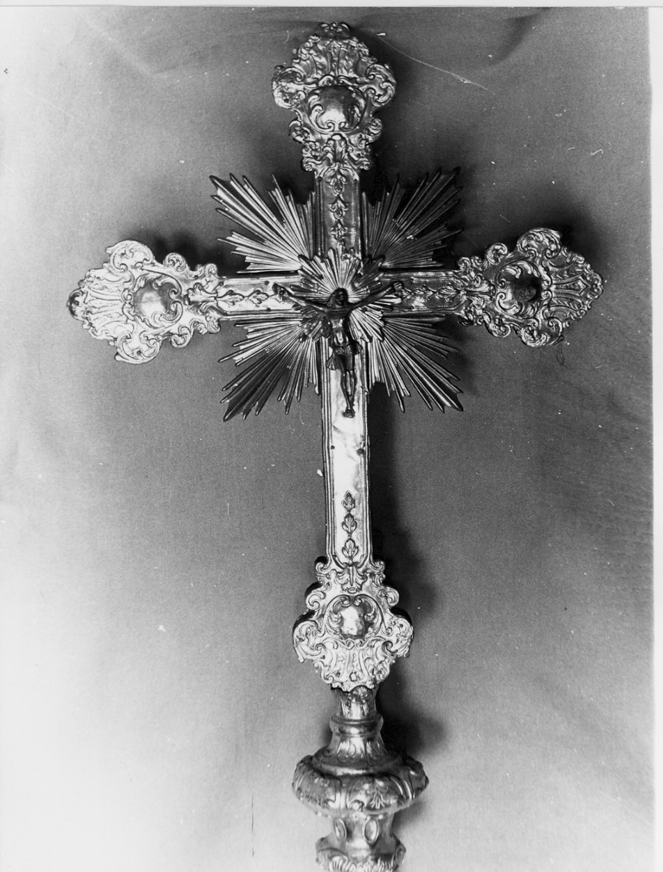 croce processionale, opera isolata - bottega lombarda (metà sec. XVIII)