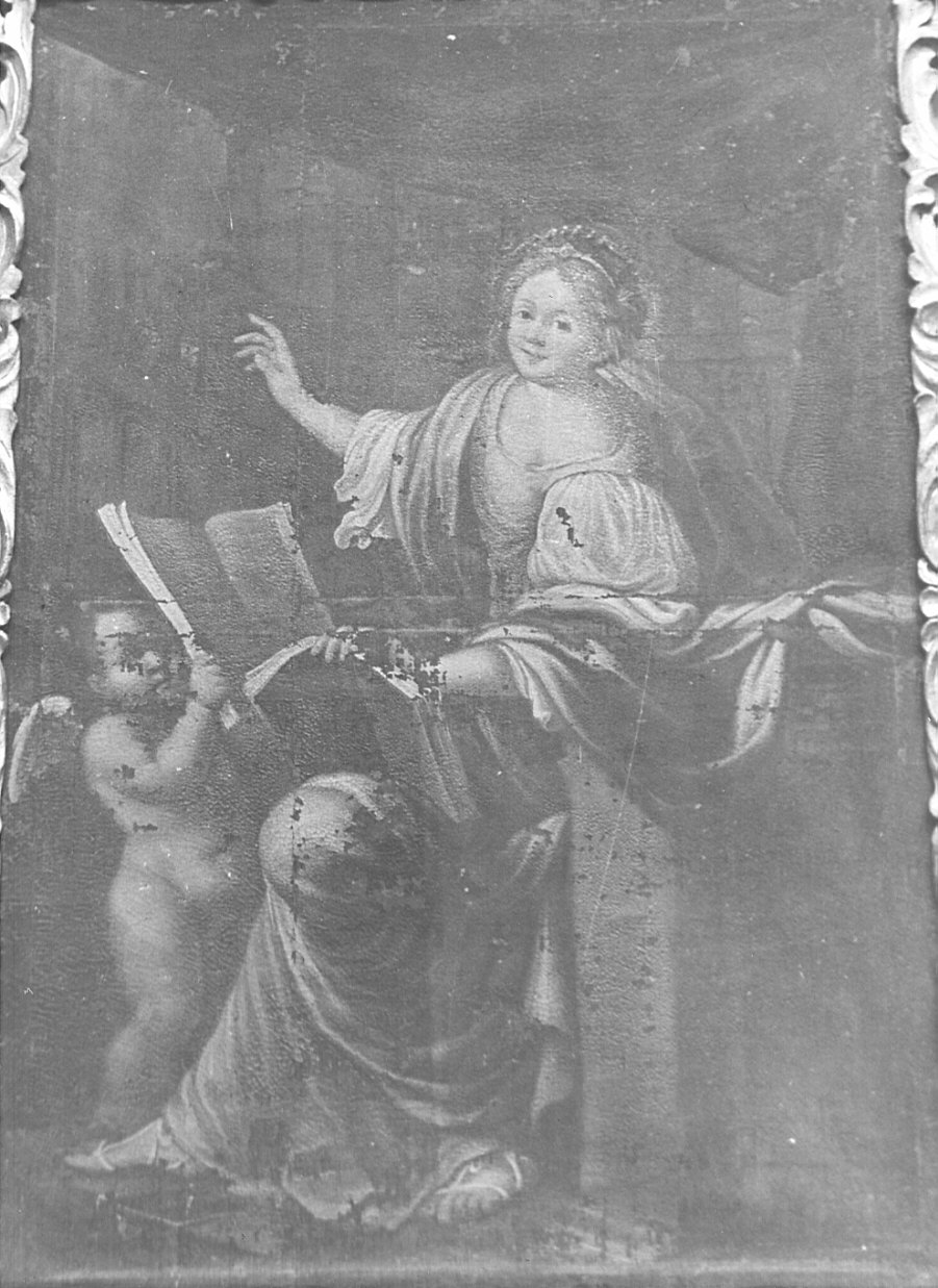 Santa e angelo (dipinto, opera isolata) - ambito lombardo (fine/inizio secc. XVII/ XVIII)