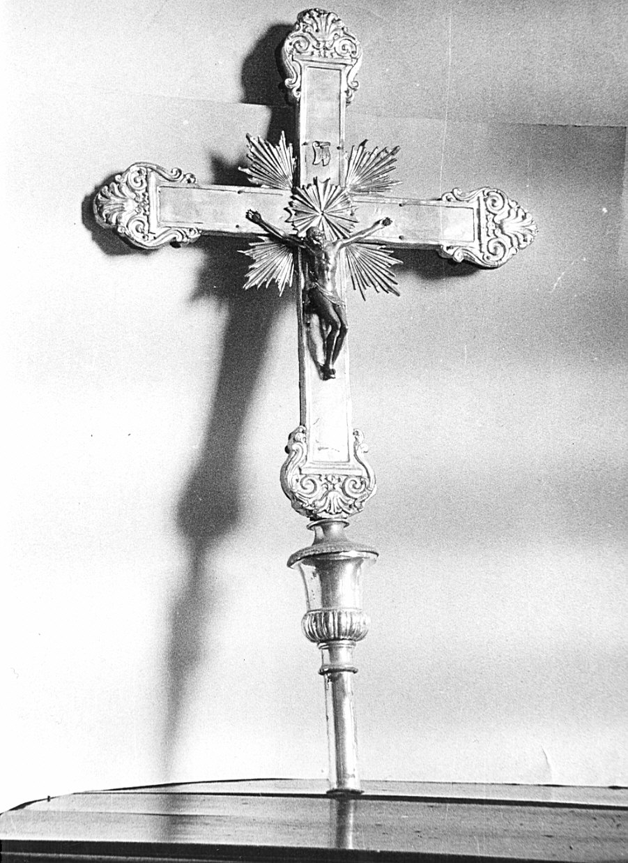 croce processionale, opera isolata - bottega lombarda (inizio sec. XIX)