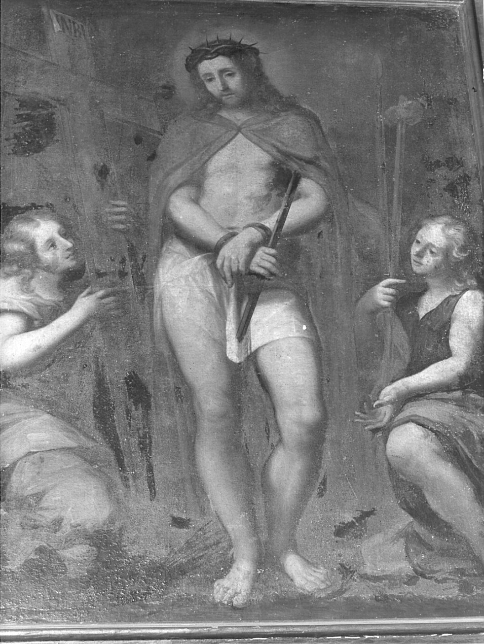 Cristo con strumenti della Passione (dipinto, opera isolata) - ambito lombardo (fine/inizio secc. XVI/ XVII)