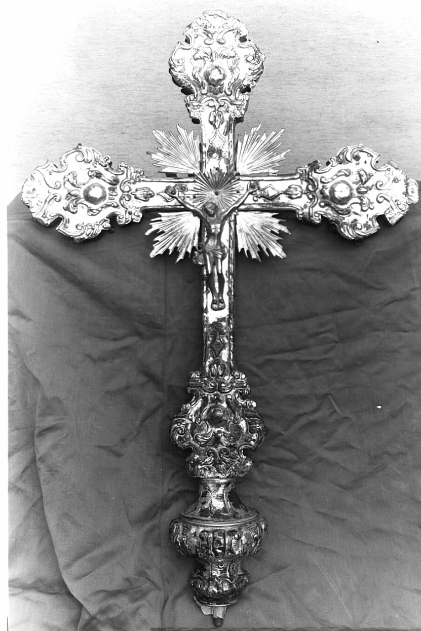croce processionale, opera isolata - bottega lombarda (sec. XVIII)