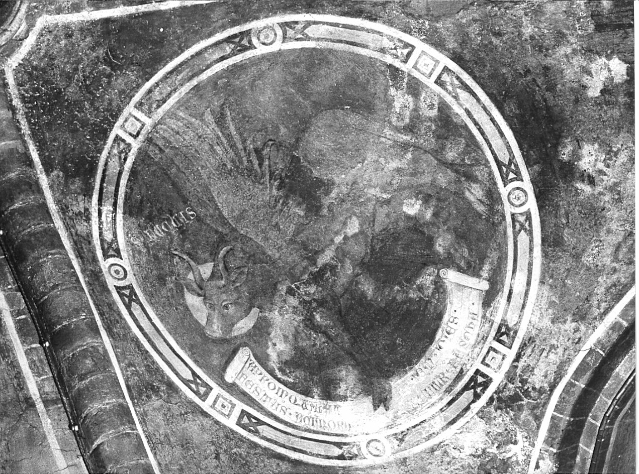 simbolo di San Luca: bue (dipinto, elemento d'insieme) - ambito lombardo (terzo quarto sec. XIV)