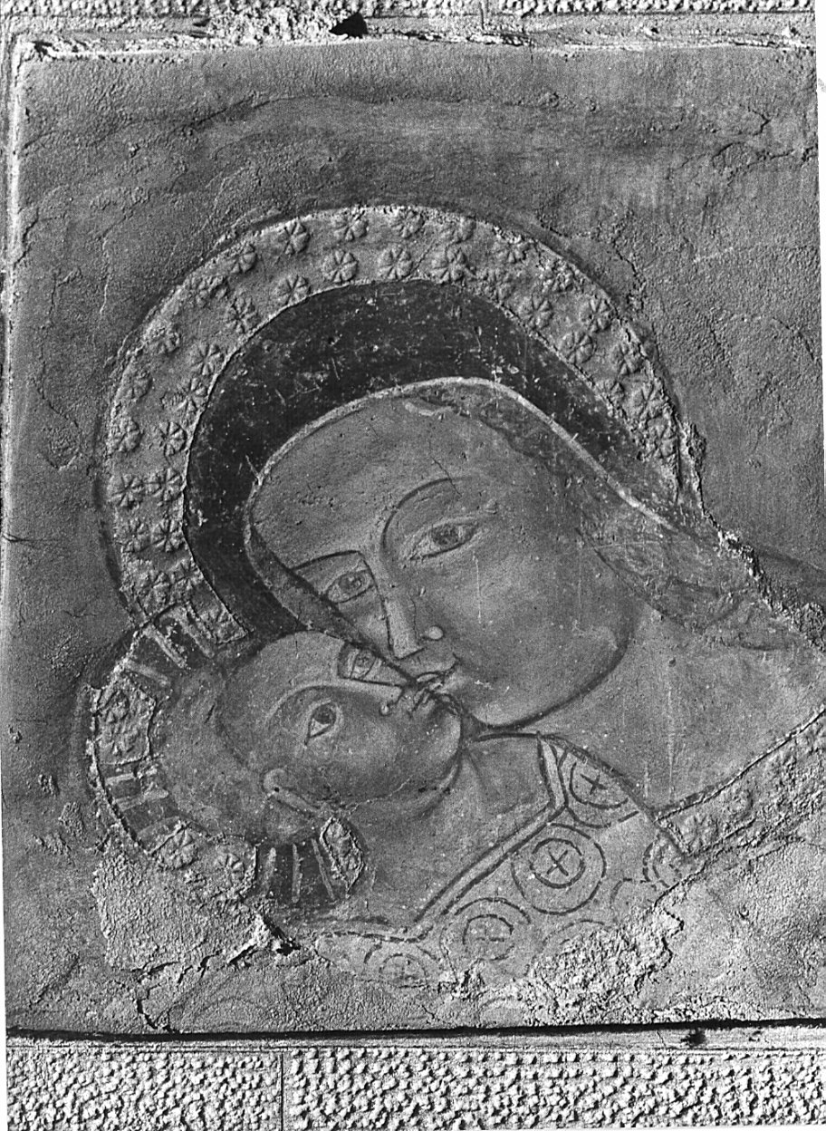 Madonna con Bambino (dipinto, frammento) - ambito lombardo (fine sec. XIV)