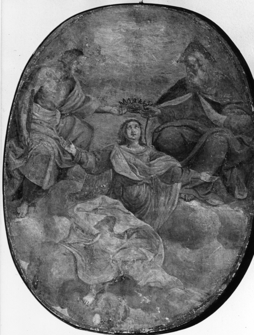 incoronazione di Maria Vergine (dipinto, elemento d'insieme) - ambito lombardo (metà sec. XVII)