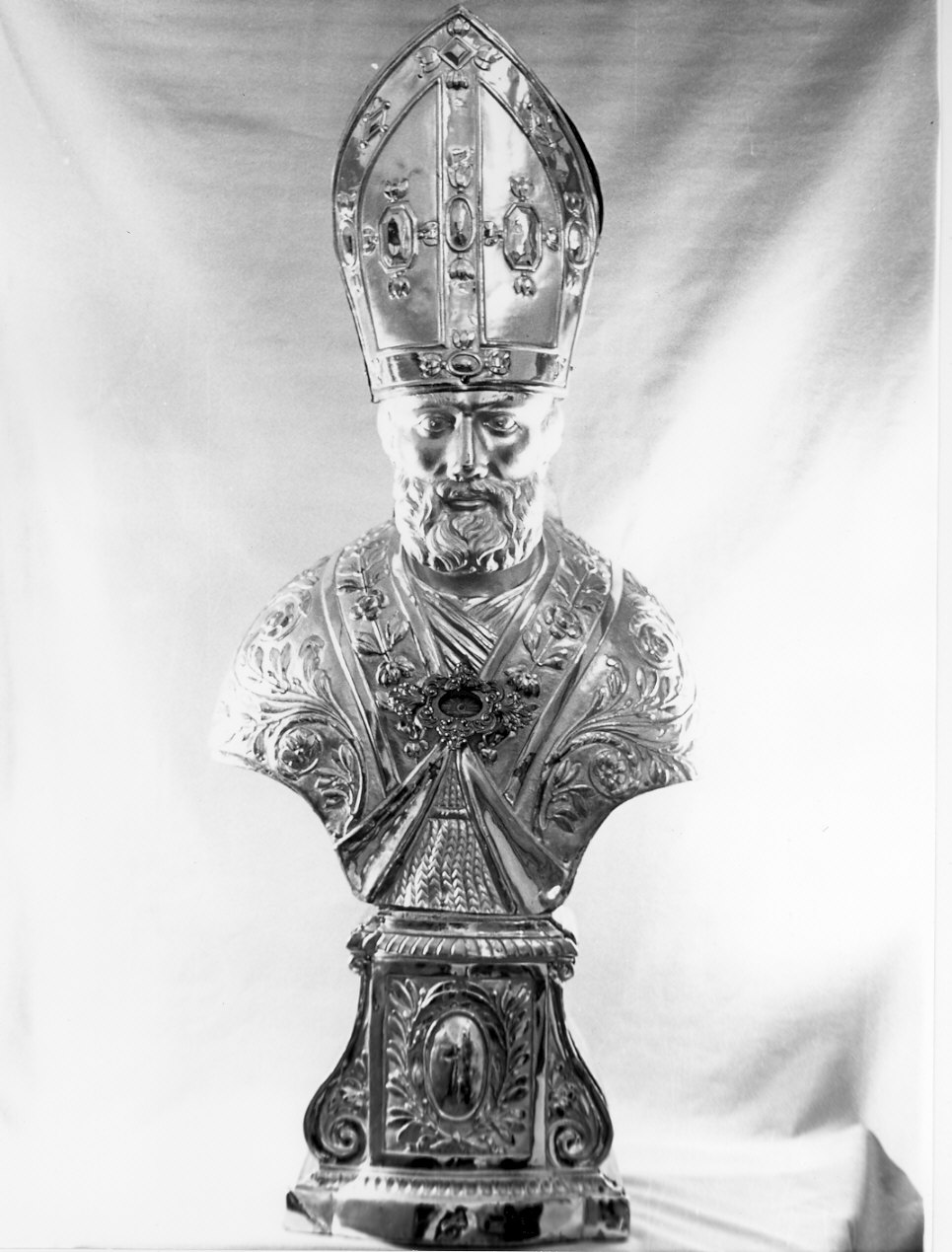 Sant'Agostino (reliquiario - a busto, opera isolata) - bottega lombarda (sec. XIX)