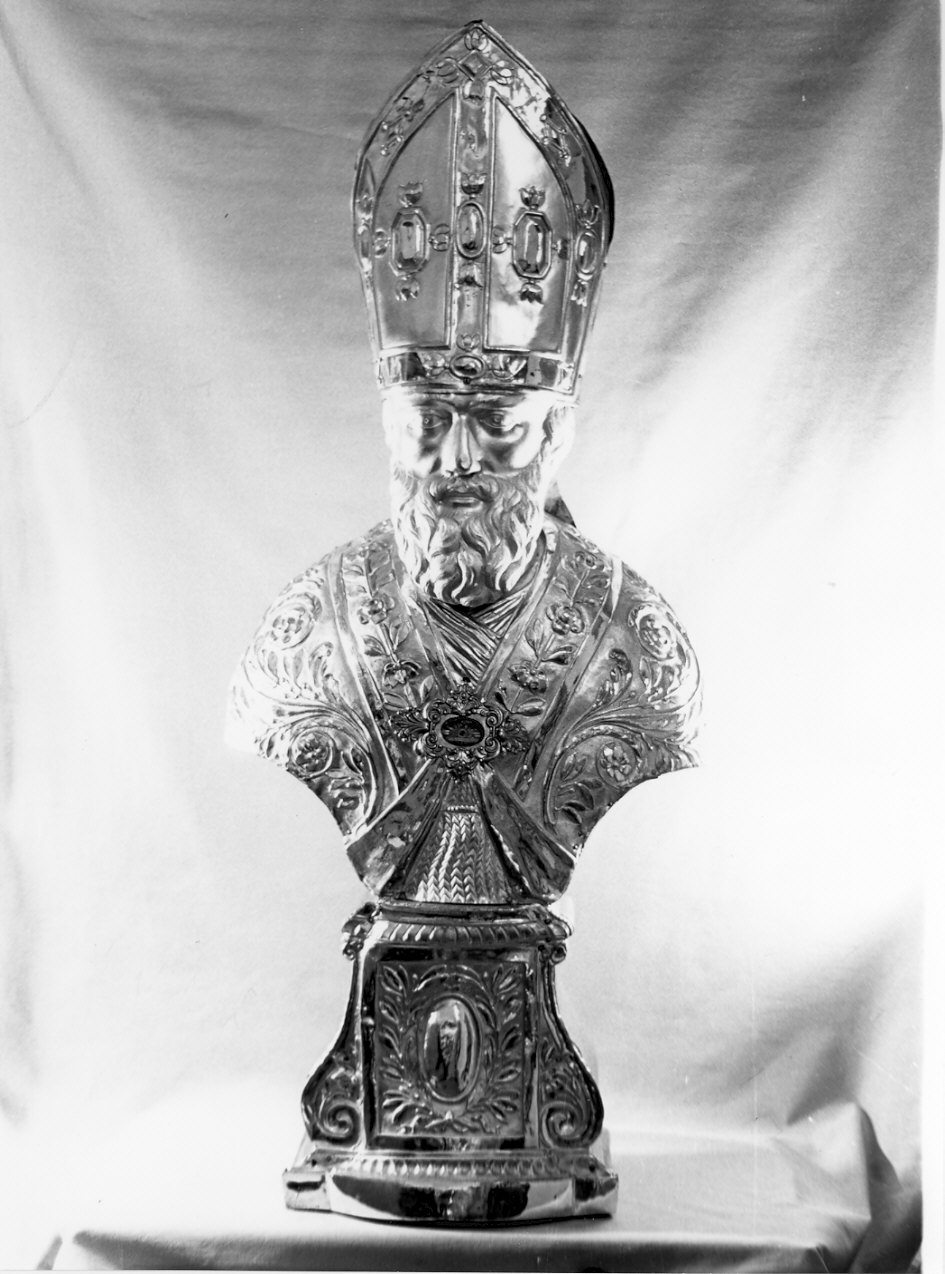 Sant'Ambrogio (reliquiario - a busto, opera isolata) - bottega lombarda (sec. XIX)