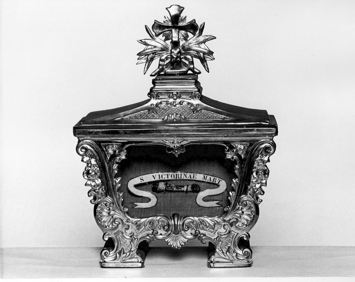 reliquiario a teca - a urna, serie - bottega lombarda (secc. XIX/ XX)