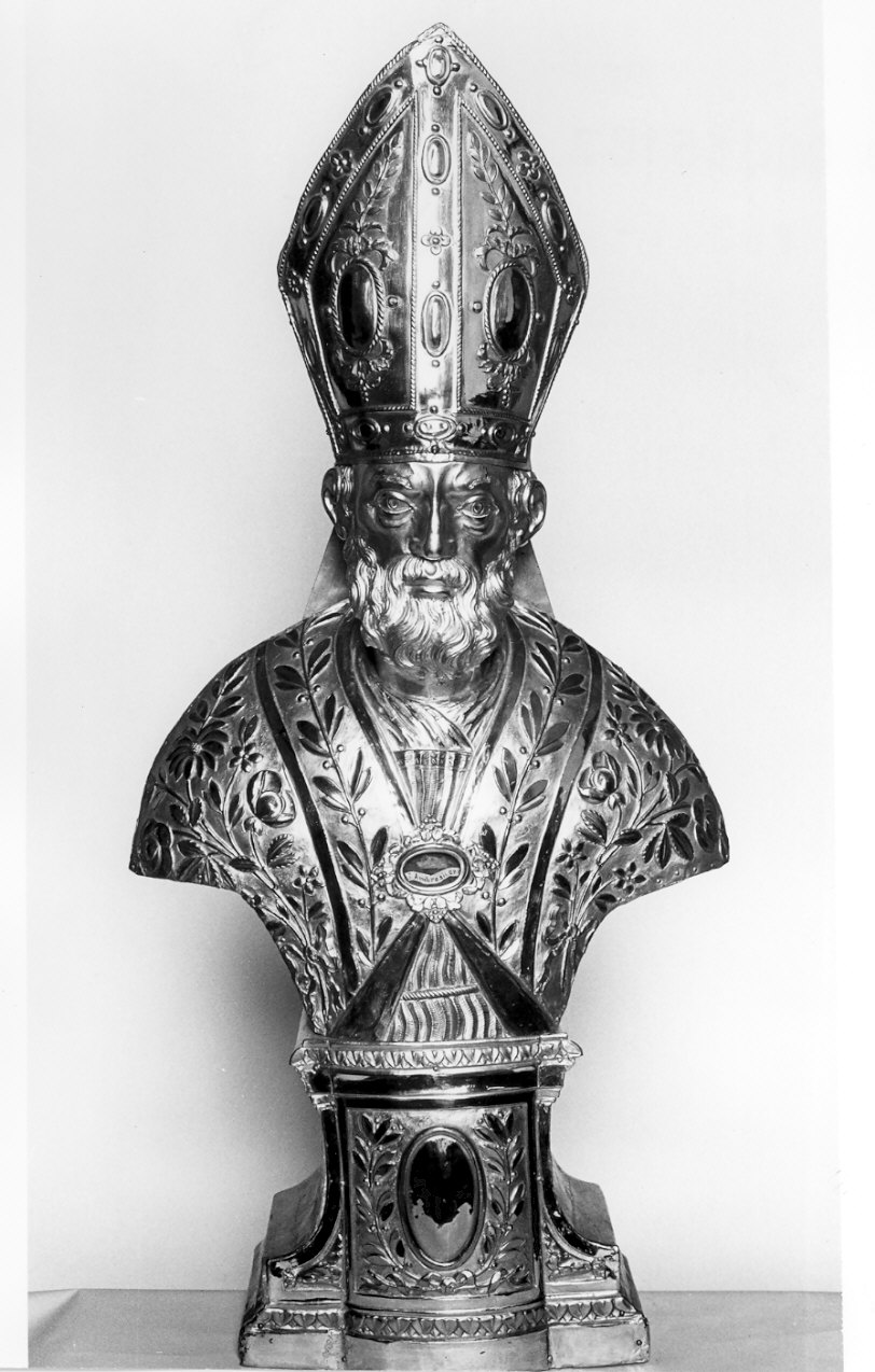 Sant'Ambrogio (reliquiario - a busto, opera isolata) - bottega lombarda (inizio sec. XIX)