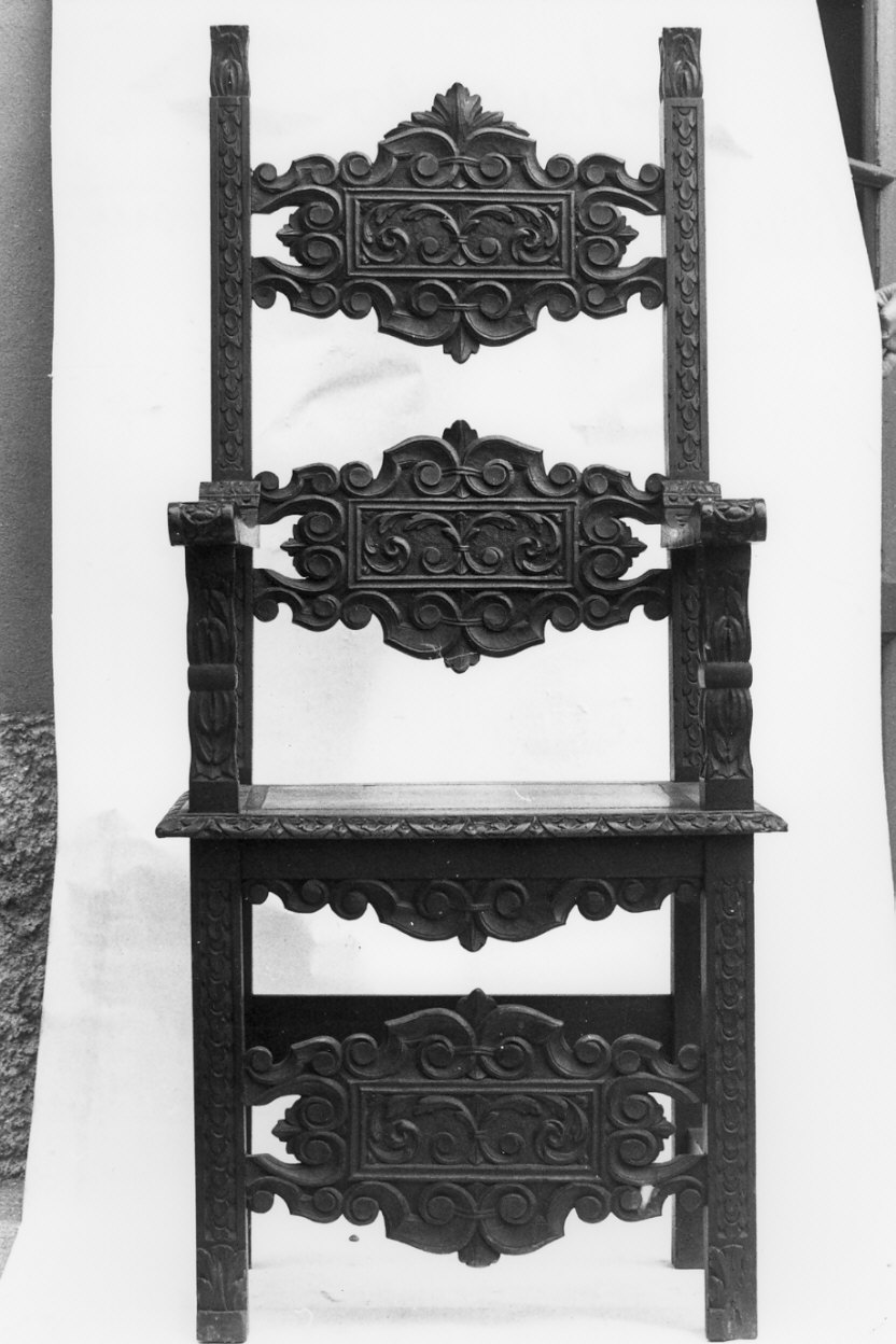 sedia - a braccioli, opera isolata - bottega lombarda (sec. XIX)