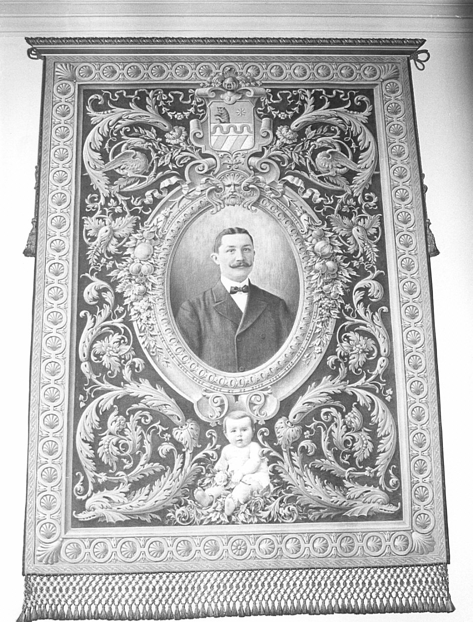 ritratto di Giuliano Gattinoni (stendardo, pendant) - bottega lombarda (sec. XX)