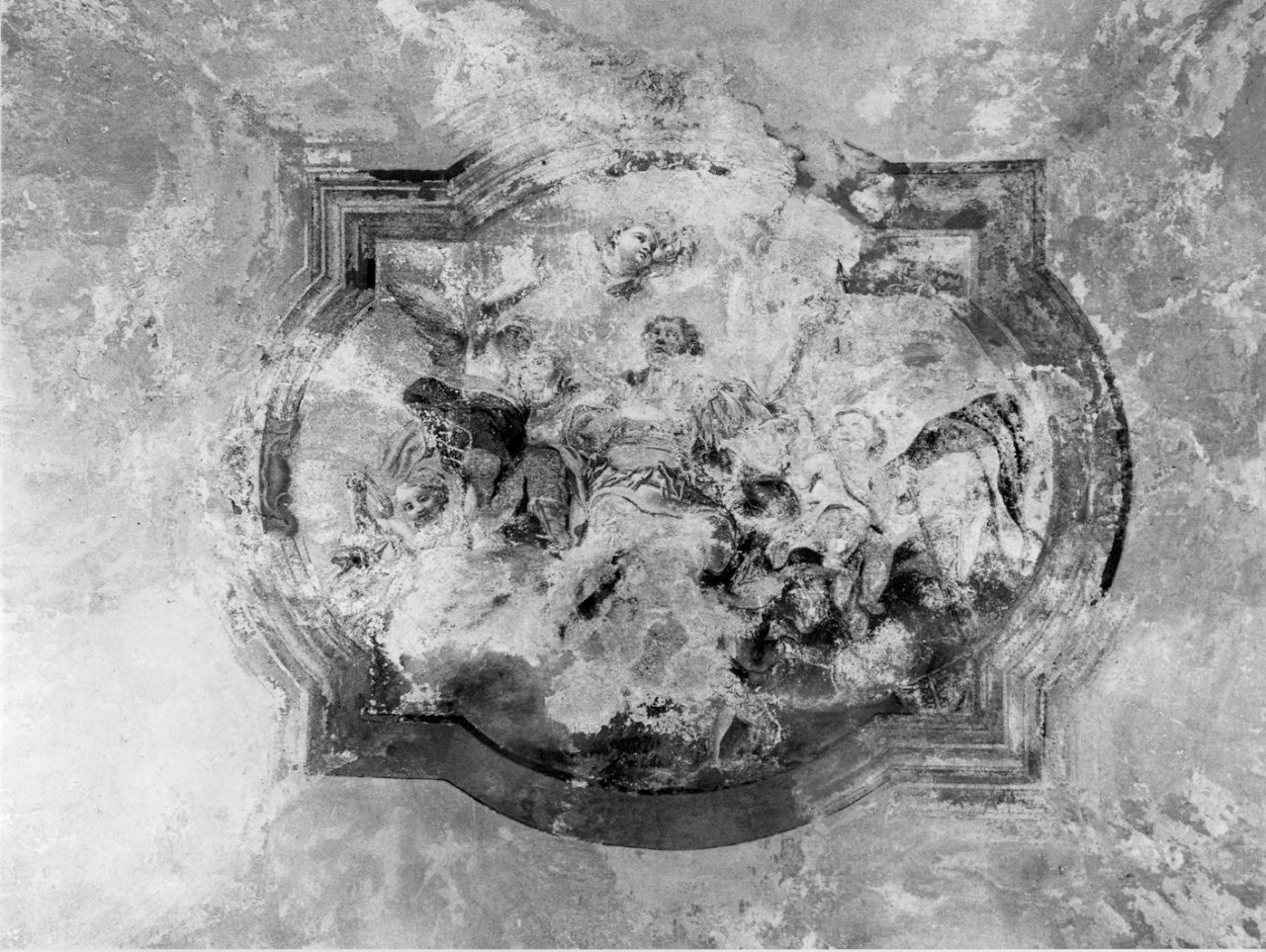 Santo e angeli (dipinto, opera isolata) - ambito lombardo (seconda metà sec. XVIII)