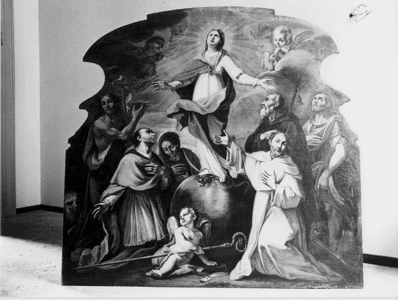 Immacolata Concezione e santi (dipinto, opera isolata) - ambito lombardo (sec. XVIII)