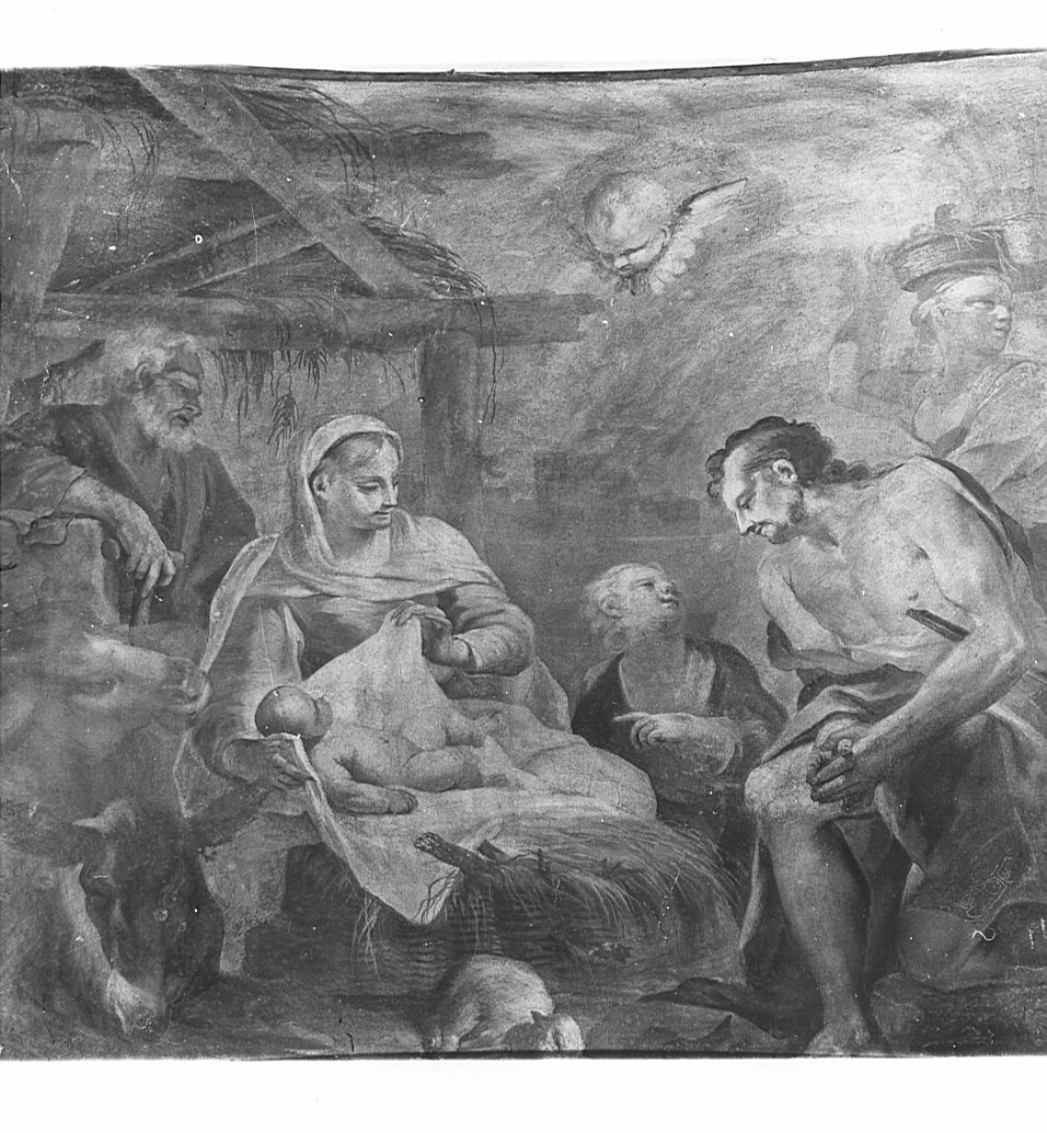 natività di Gesù (dipinto, opera isolata) - ambito lombardo (sec. XVIII)