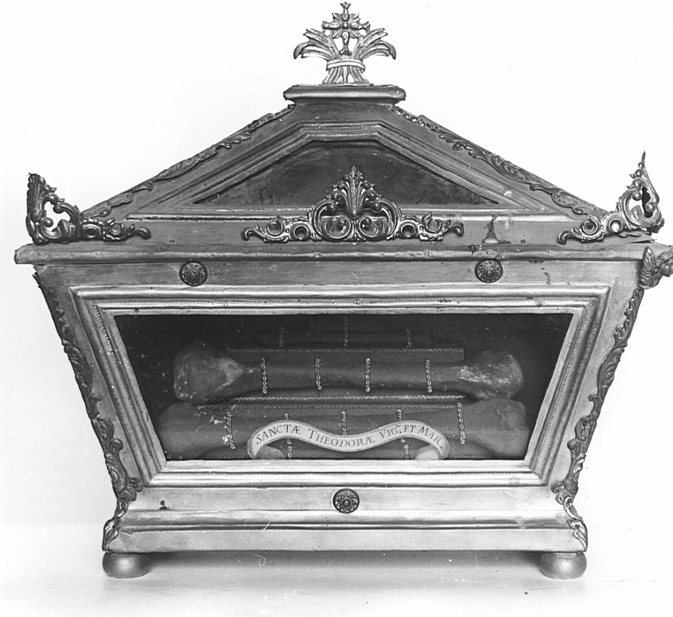 reliquiario a teca - a urna, coppia - bottega lombarda (sec. XIX)