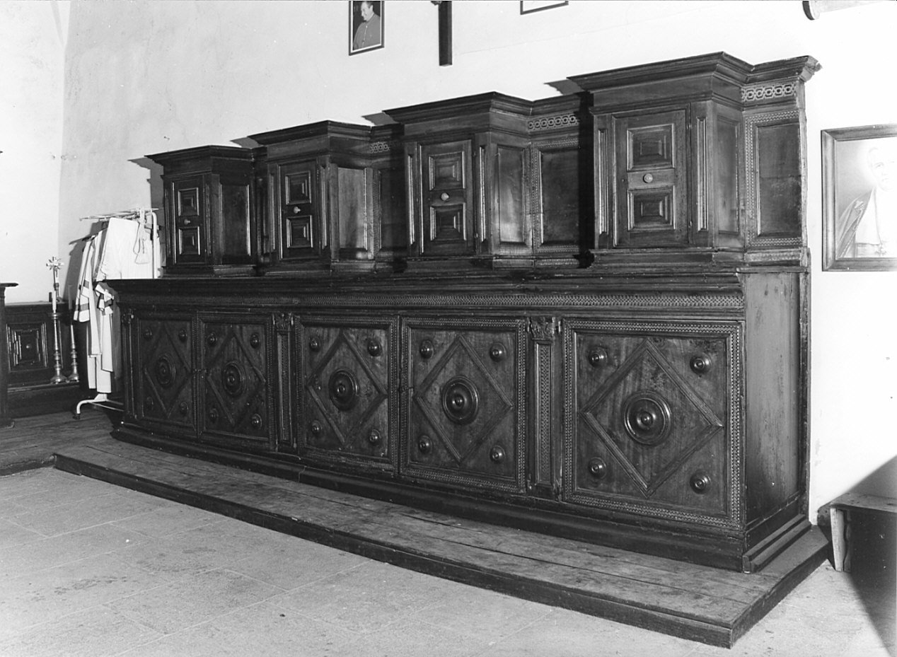 credenza con alzata, opera isolata - bottega lombarda (sec. XVI)