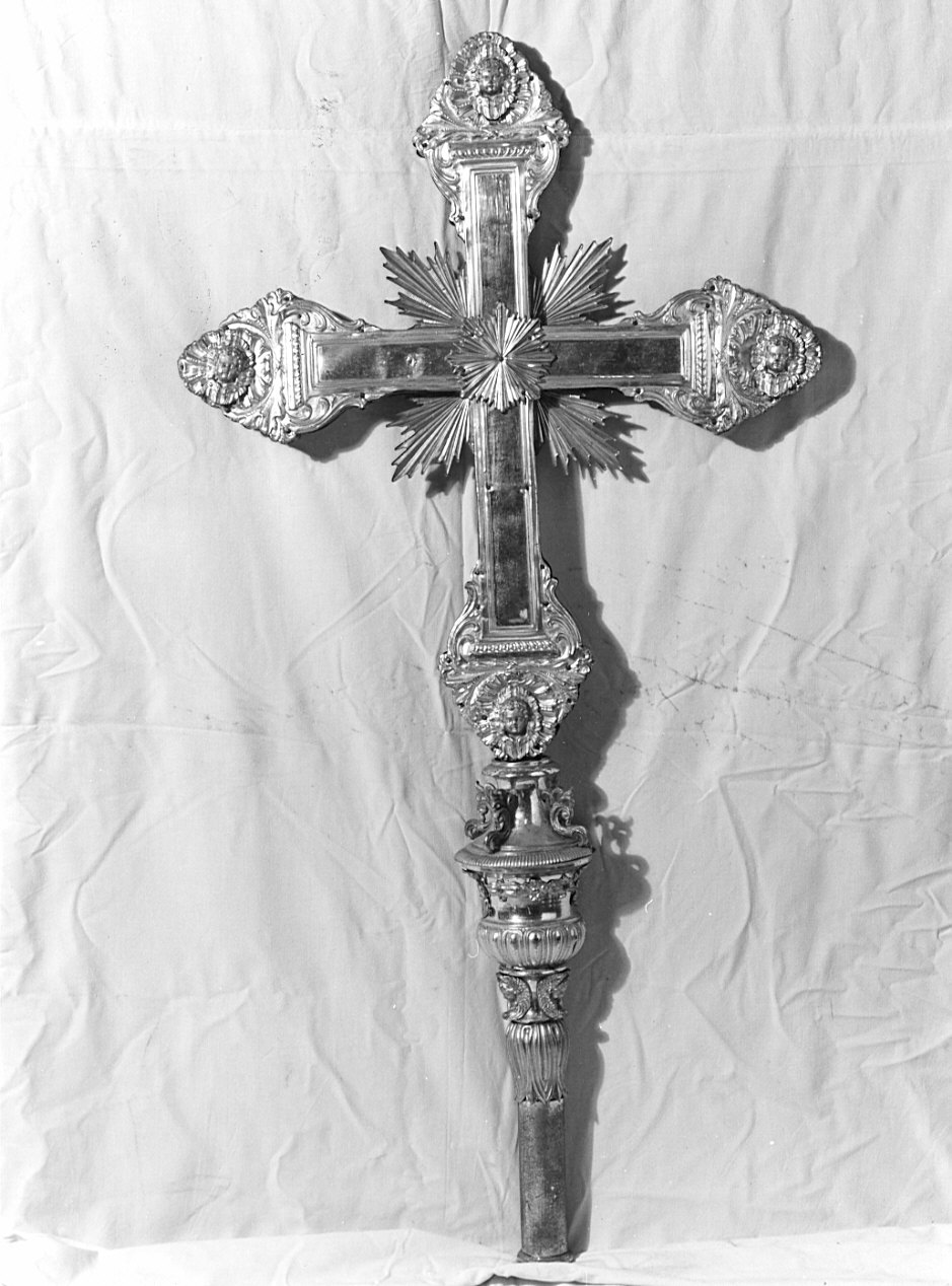 croce processionale, opera isolata - bottega lombarda (secc. XVIII/ XIX)