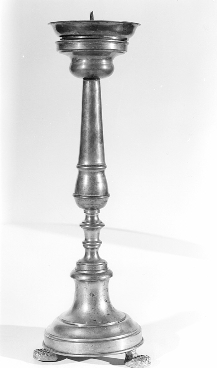 candeliere d'altare, coppia - bottega lombarda (secc. XVIII/ XIX)