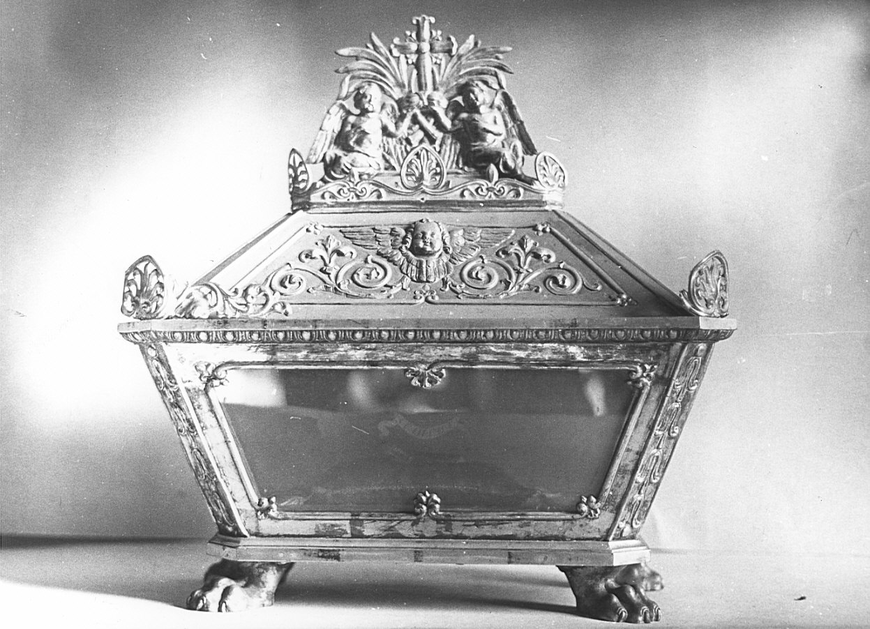 reliquiario a teca - a urna, serie - bottega lombarda (sec. XIX)