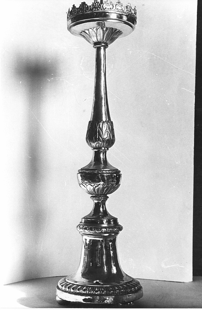 candeliere d'altare, serie - bottega lombarda (metà sec. XIX)