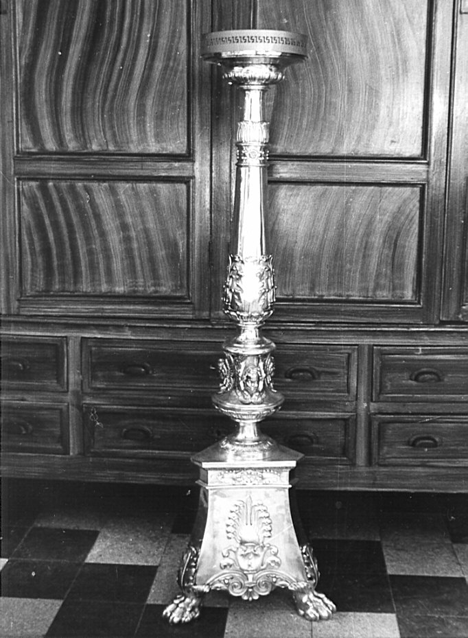 candeliere d'altare, serie - bottega lombarda (fine sec. XIX)