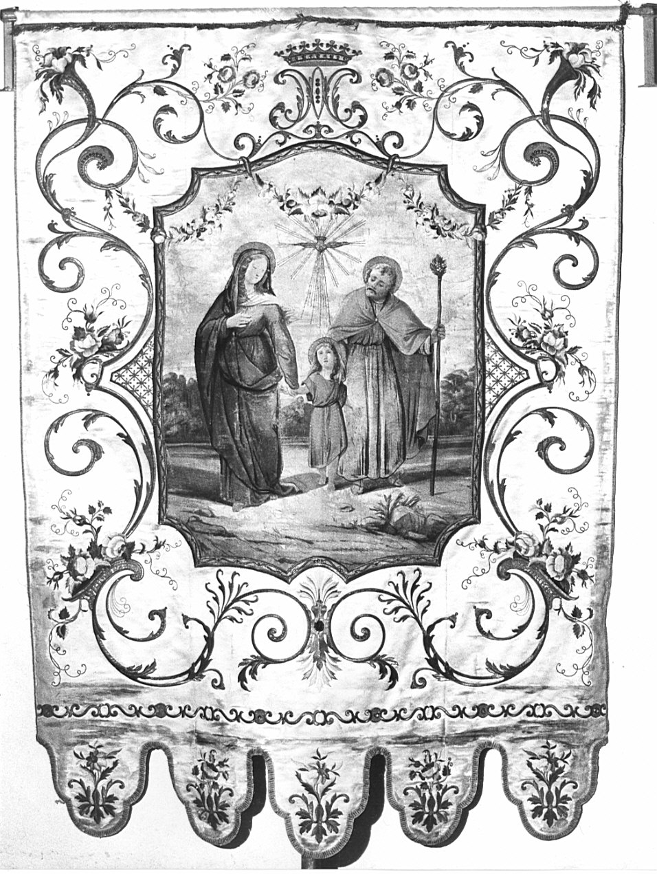 Sacra Famiglia (stendardo processionale) - manifattura Italia settentrionale (sec. XIX)