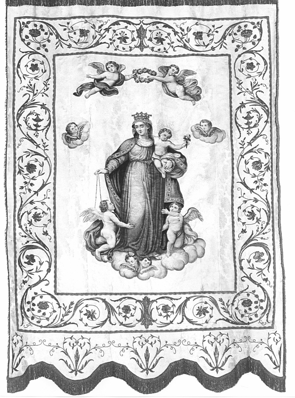 Madonna con Bambino (stendardo processionale) - manifattura Italia settentrionale (sec. XIX)