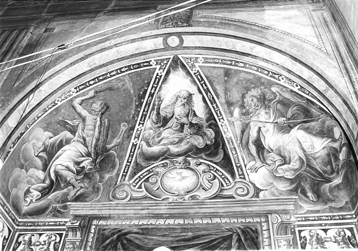Dio Padre e angeli (decorazione pittorica, elemento d'insieme) - ambito lombardo (fine sec. XVI)