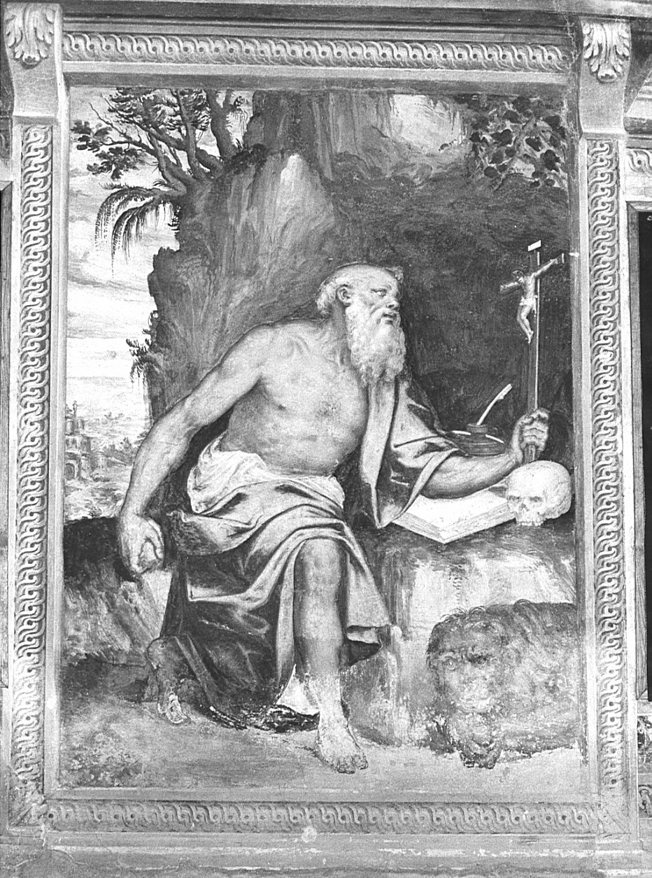 San Girolamo (decorazione pittorica, elemento d'insieme) - ambito lombardo (seconda metà sec. XVI)
