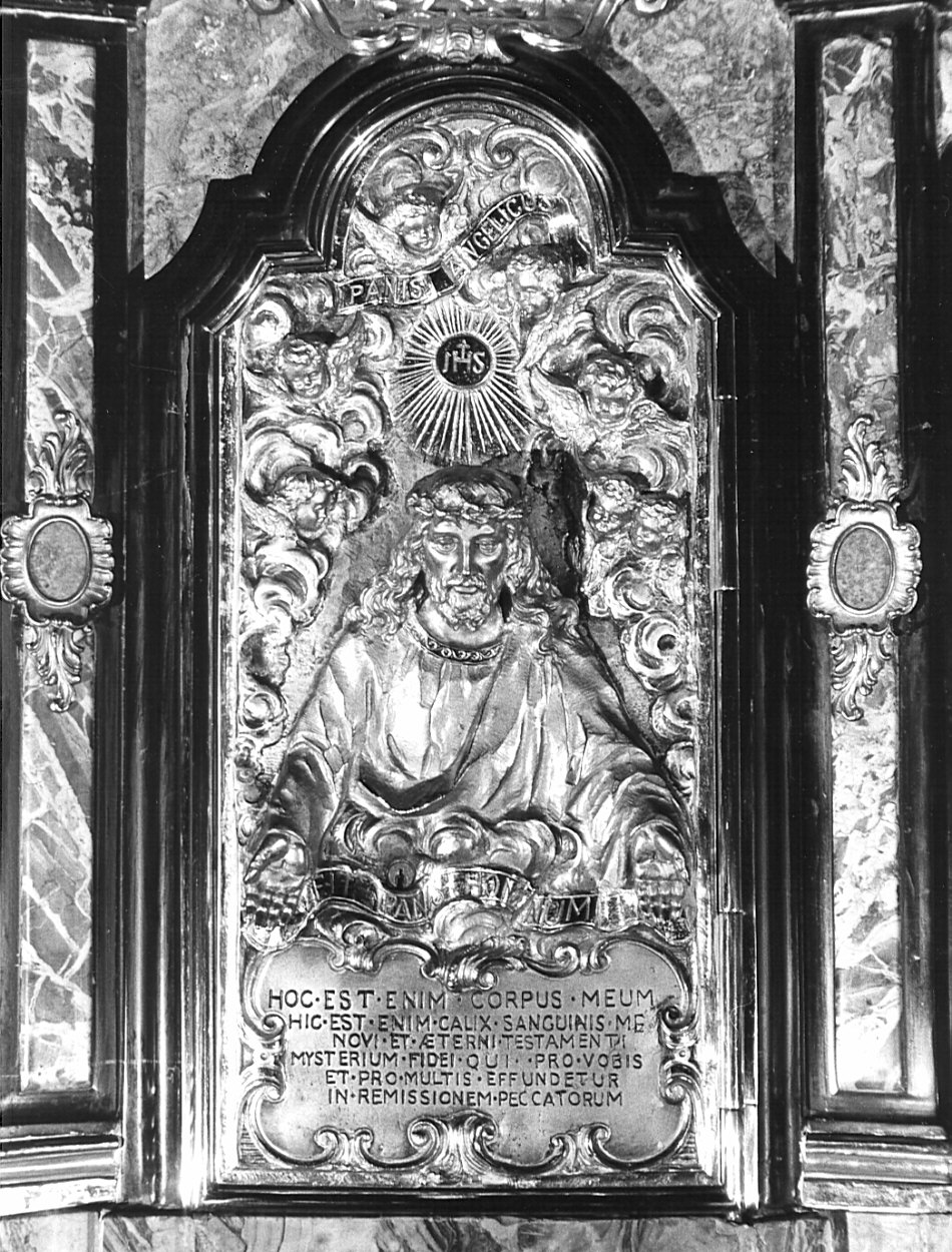 Cristo benedicente e angeli (sportello di tabernacolo, elemento d'insieme) - bottega lombarda (fine sec. XVIII)