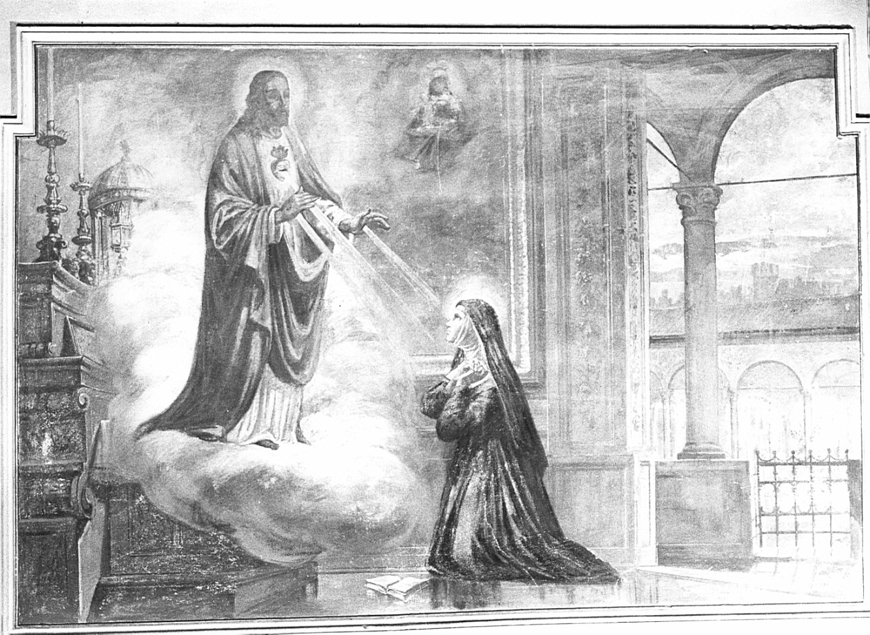 visione di Santa Margherita Alacoque (dipinto, opera isolata) - ambito lombardo (sec. XIX)
