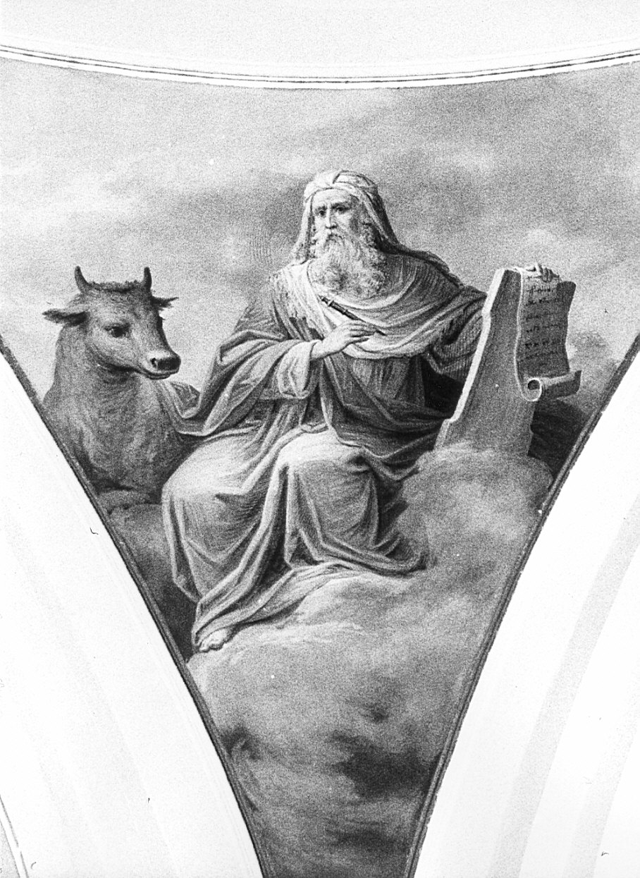San Luca Evangelista (dipinto, elemento d'insieme) di Tagliaferri Luigi (attribuito) (sec. XIX)