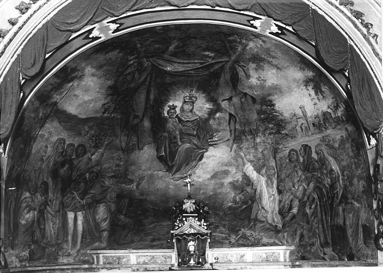 Gli abitanti di Vedano pregano la Vergine (dipinto, opera isolata) di Tagliaferri Luigi (sec. XIX)