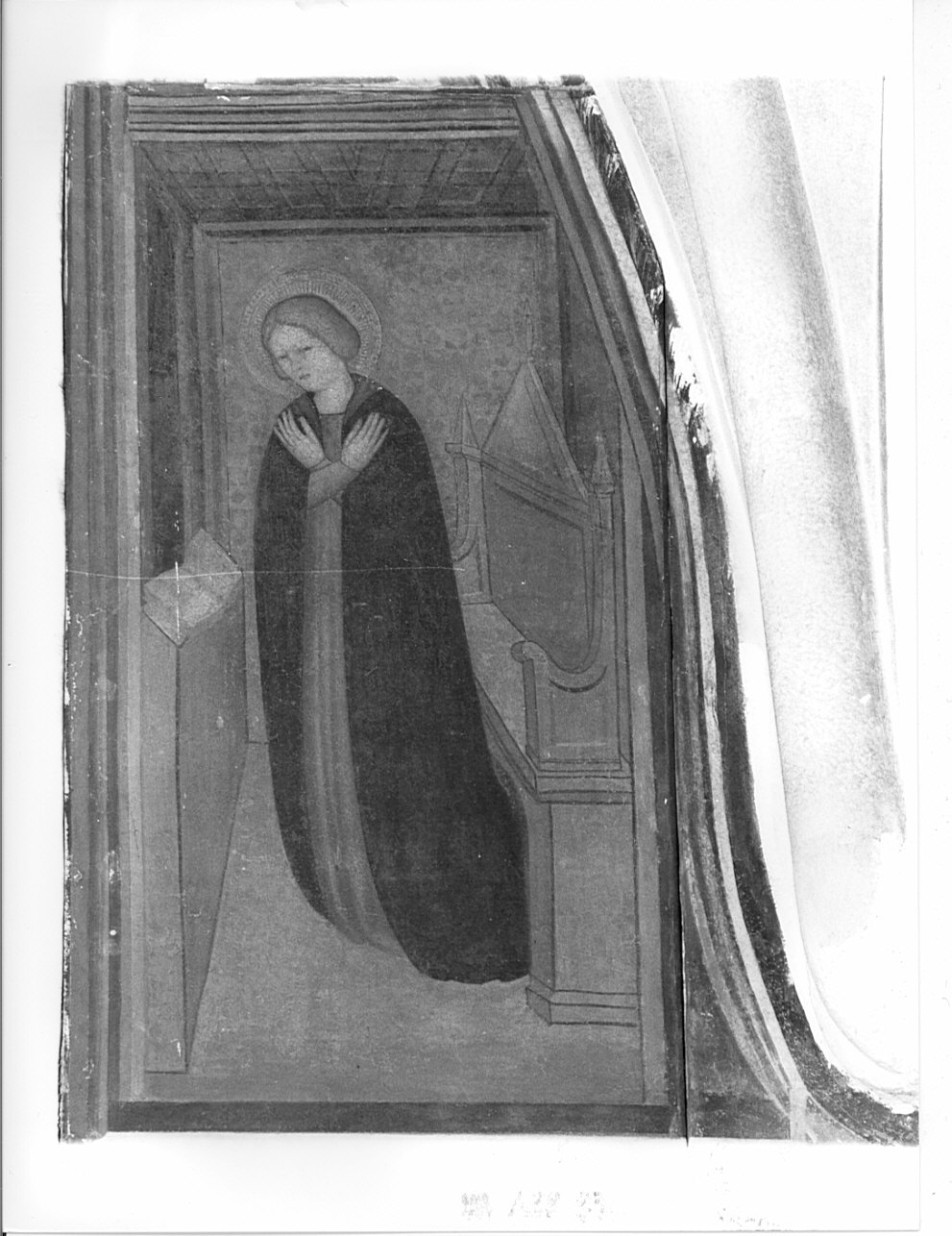 Madonna annunciata (dipinto, elemento d'insieme) - ambito lombardo (ultimo quarto sec. XIV)