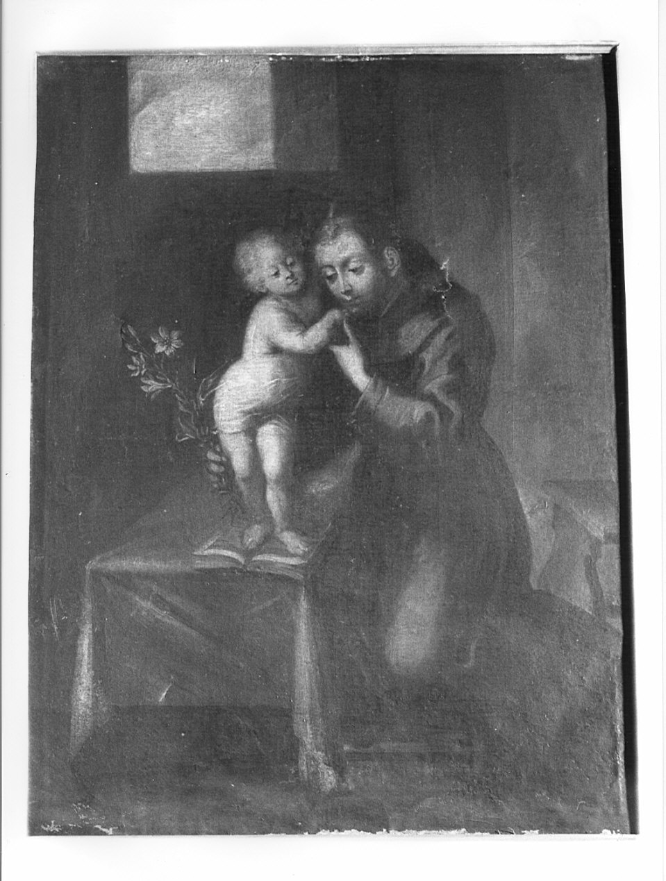 Sant'Antonio da Padova con il bambino (dipinto, opera isolata) - ambito lombardo (sec. XVII)