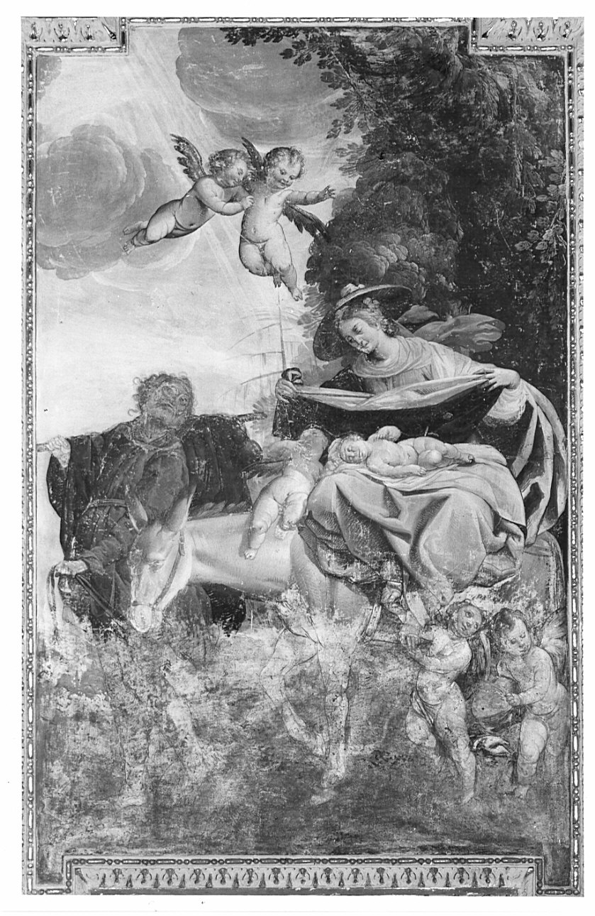 fuga in Egitto (dipinto, opera isolata) di Barbelli Giangiacomo (attribuito) (prima metà sec. XVII)