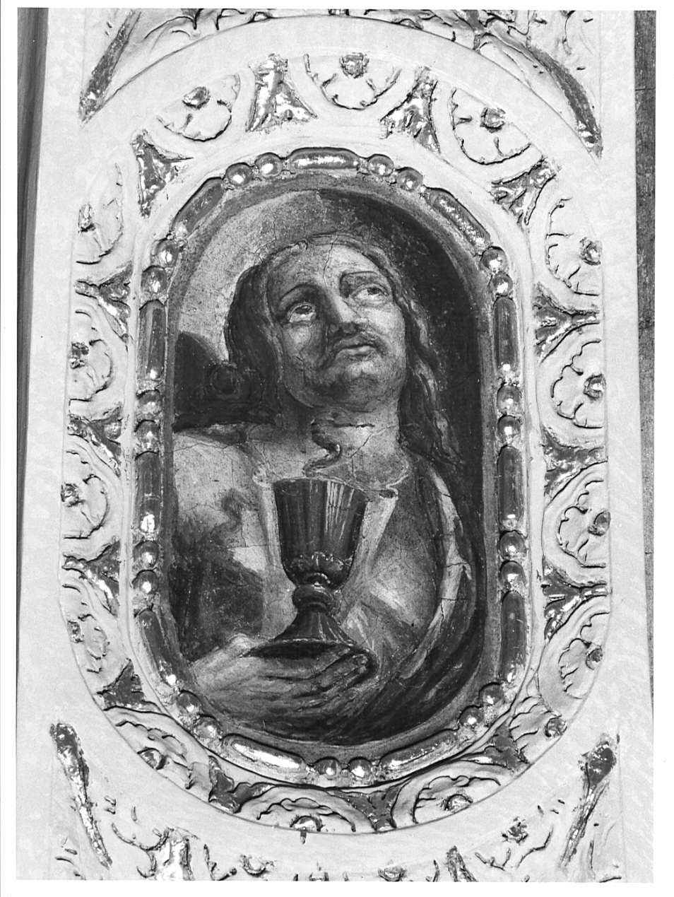 San Giovanni Evangelista (decorazione pittorica, elemento d'insieme) di Caravaggio Paolo detto Morello (attribuito) (sec. XVII)
