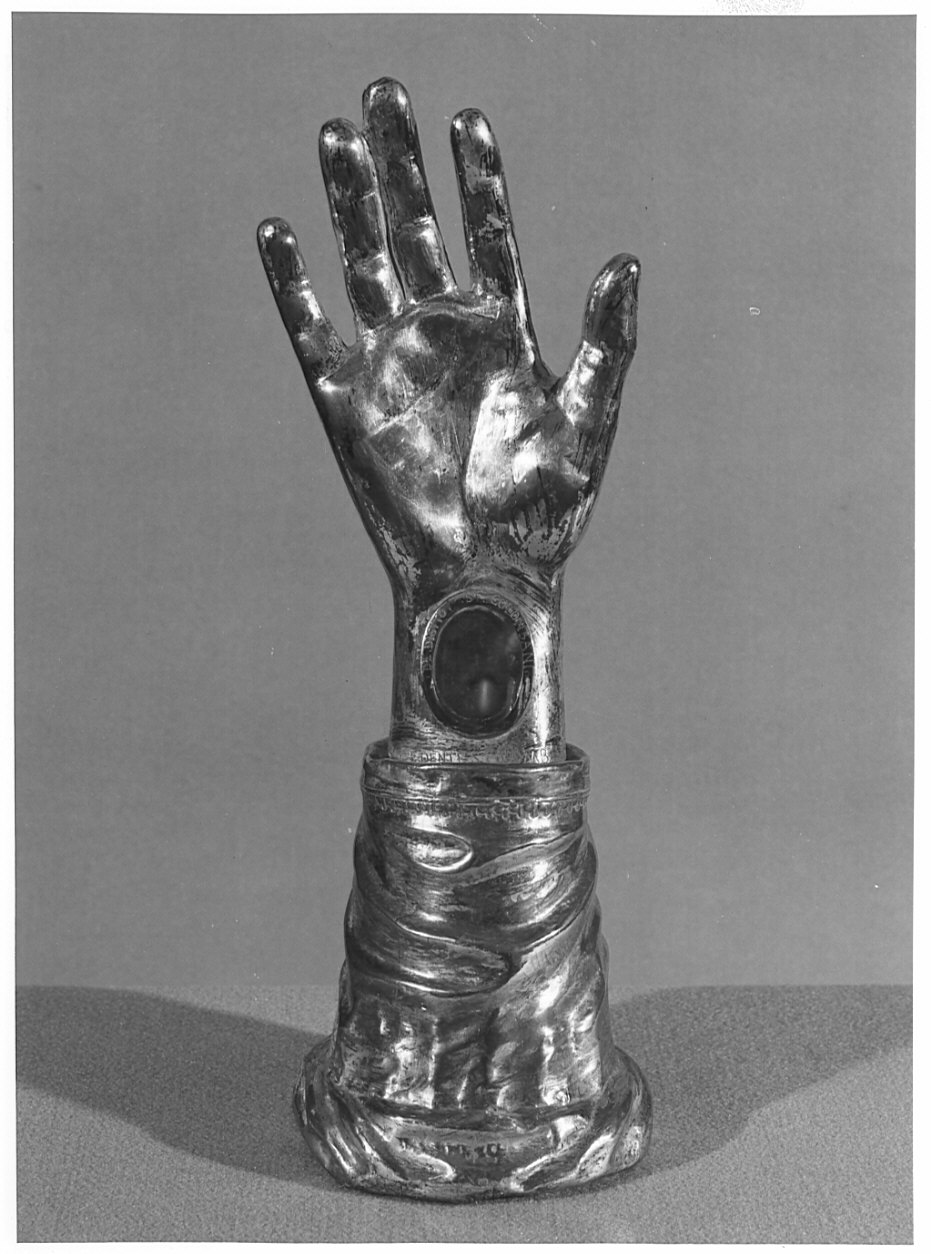 reliquiario antropomorfo - a braccio, opera isolata - bottega italiana (sec. XIX)