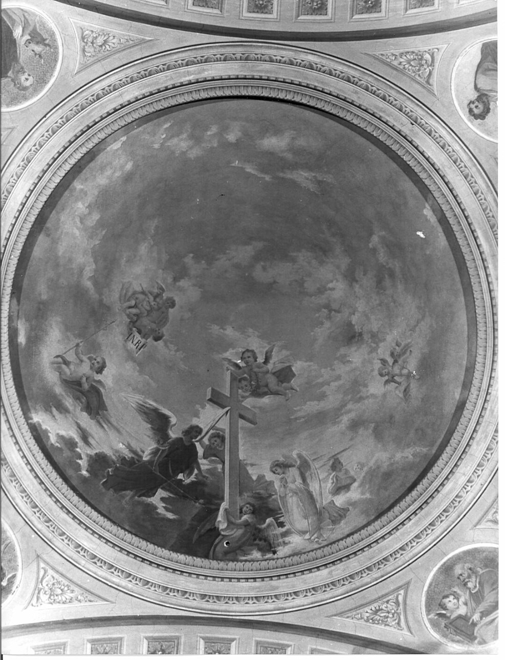 angeli adoranti la croce (dipinto, opera isolata) - ambito italiano (fine/inizio secc. XIX/ XX)