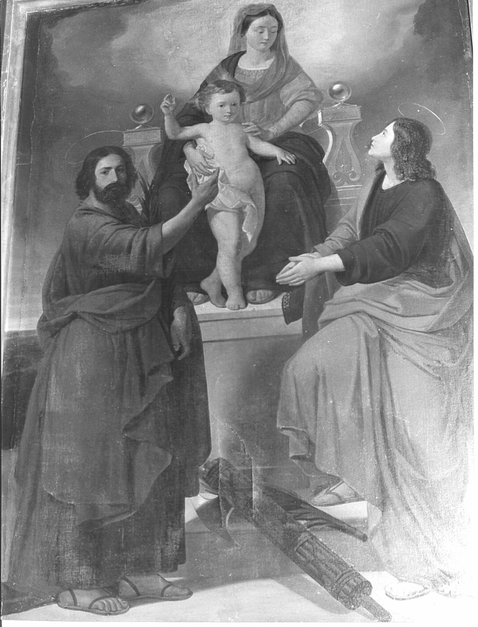 Madonna con Bambino e i Santi Nazario e Celso (dipinto, opera isolata) - ambito italiano (sec. XIX)