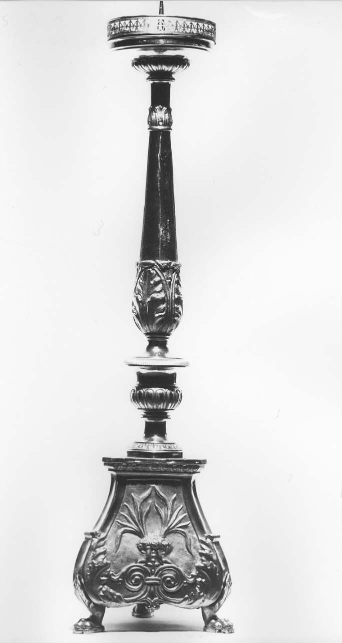 candeliere d'altare, serie - bottega italiana (seconda metà sec. XIX)