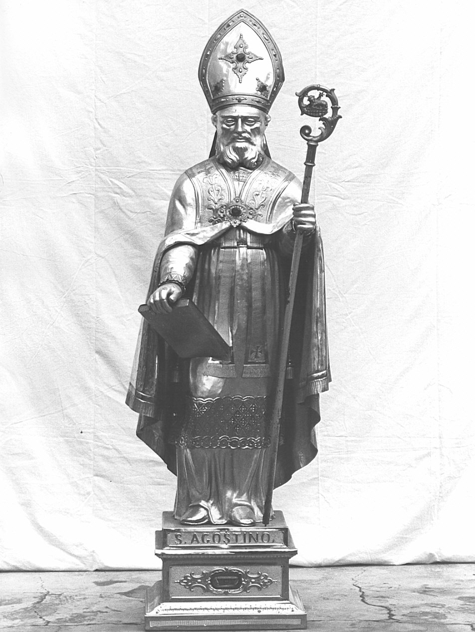Sant'Agostino (reliquiario - a statua, opera isolata) - bottega italiana (fine/inizio secc. XIX/ XX)