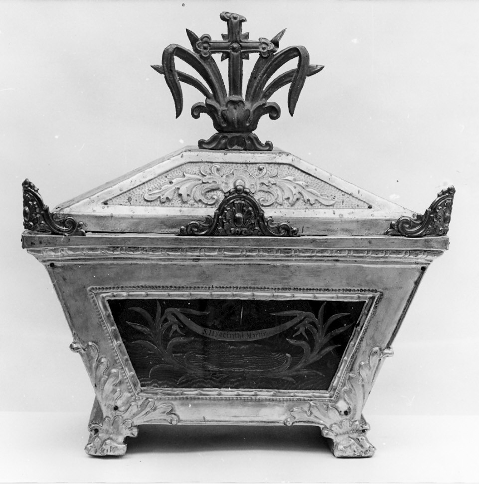 reliquiario a teca, serie - bottega italiana (sec. XIX)