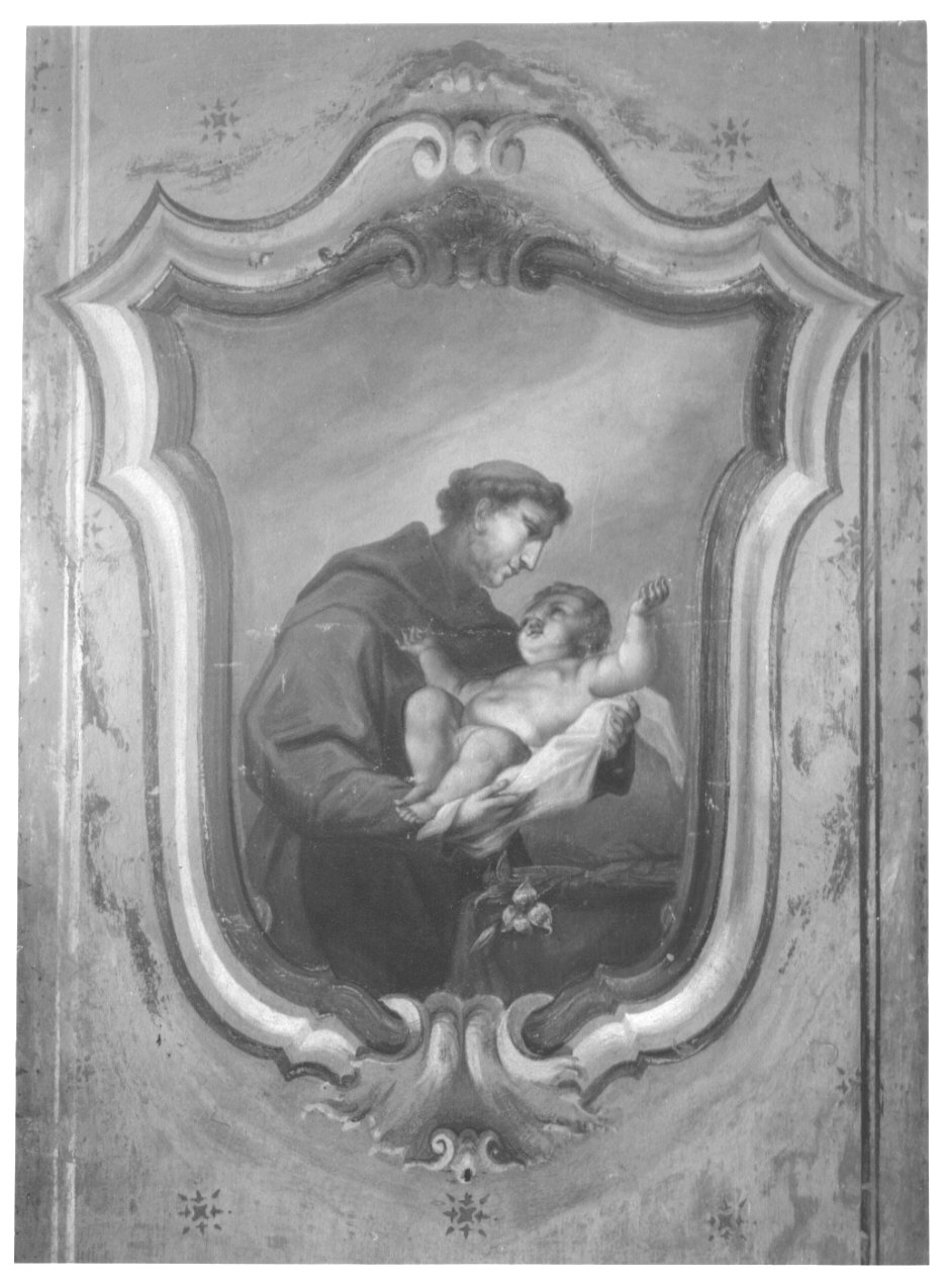 apparizione di Gesù Bambino a Sant'Antonio da Padova (dipinto, opera isolata) di Sassi Giovanni Battista (e aiuti) (sec. XVIII)