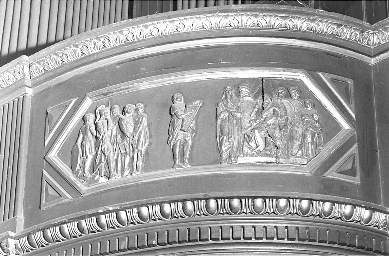 David suona la cetra (cantoria, elemento d'insieme) - bottega lombarda (sec. XIX)