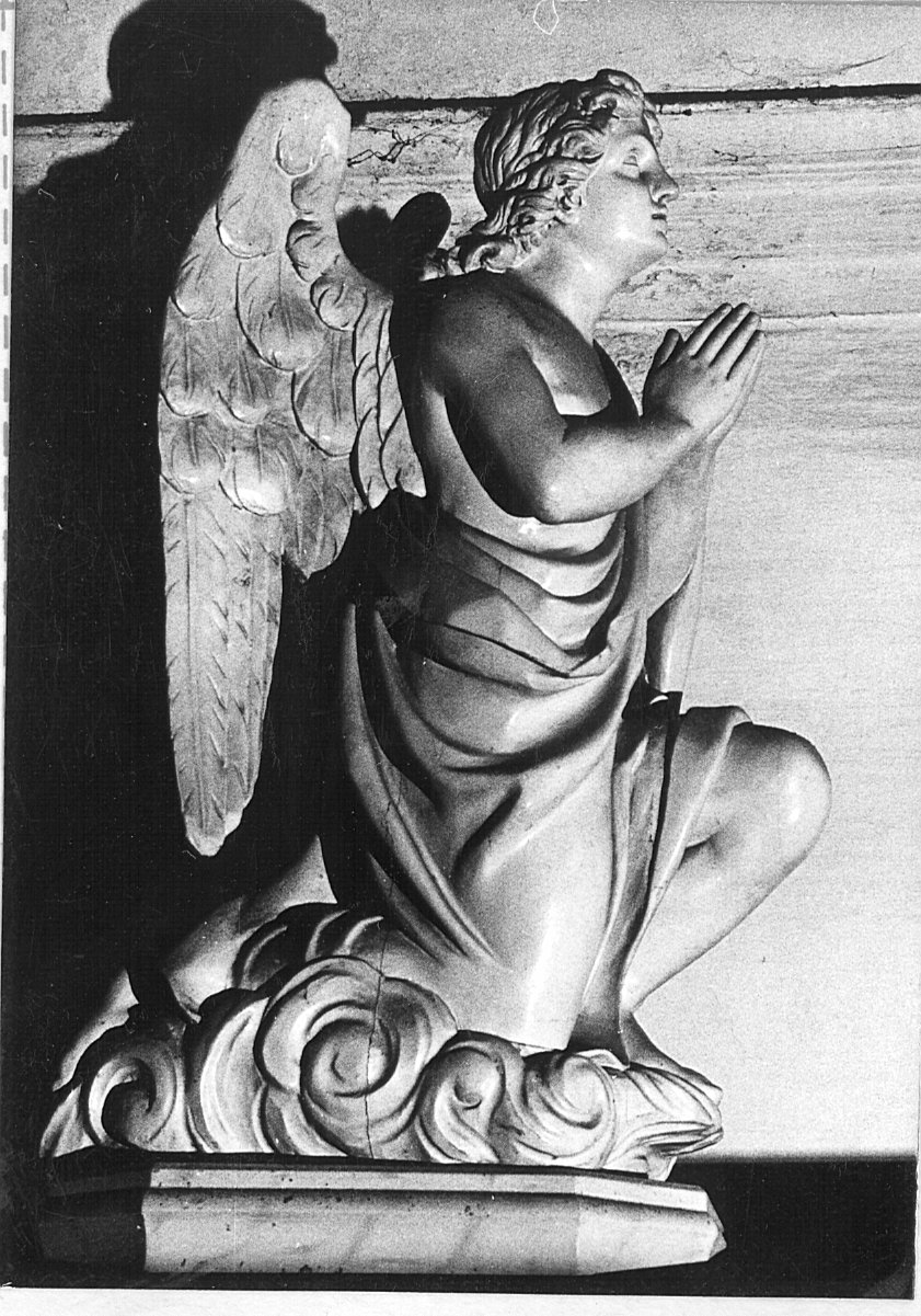 angelo orante (scultura, pendant) - bottega lombarda (sec. XIX)