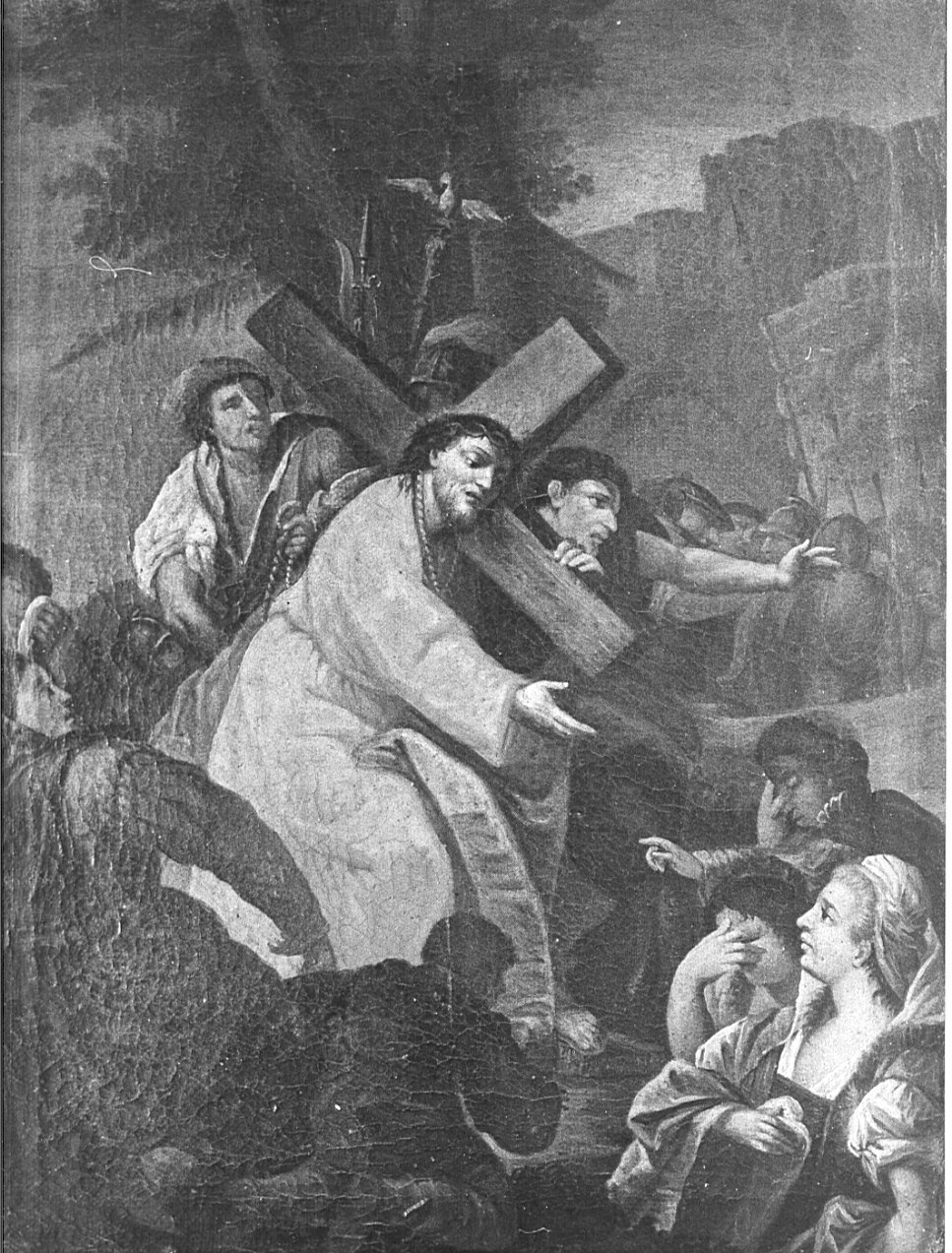 stazione VIII: Gesù consola le donne di Gerusalemme (dipinto, elemento d'insieme) - ambito lombardo (sec. XVIII)