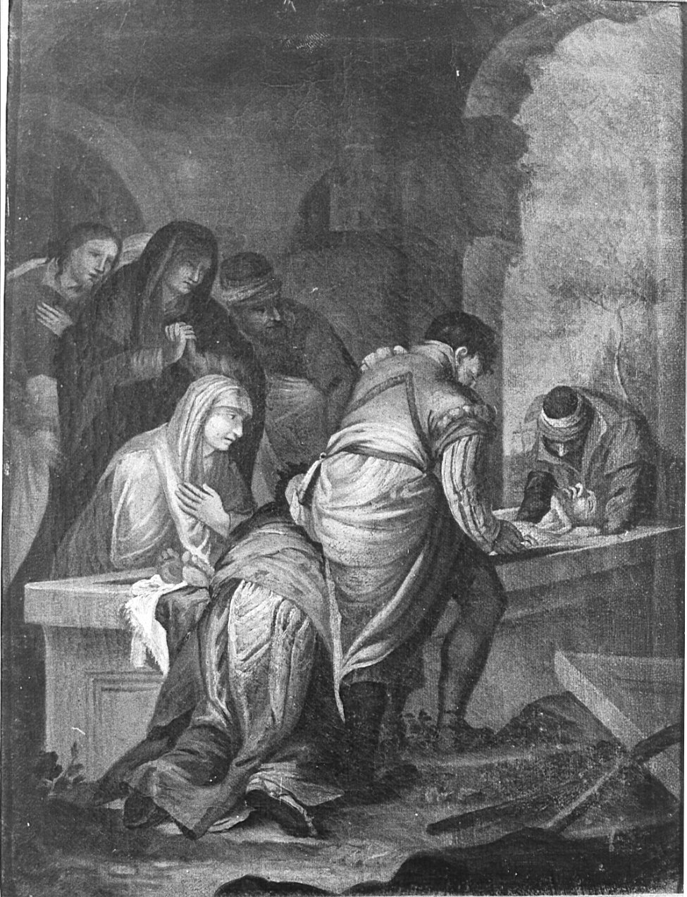 stazione XIV: Gesù deposto nel sepolcro (dipinto, elemento d'insieme) - ambito lombardo (sec. XVIII)